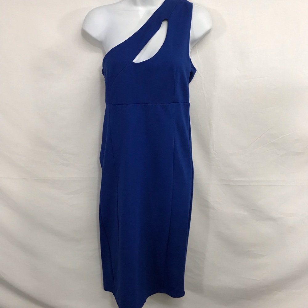 FELICITY & COCO One Shoulder Ponte Sheath Dress